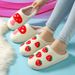 Mushroom Smiley Face Winter Plush Strawberry Rainbow Heart Towel Embroidered Cotton Slippers_vogvips.com