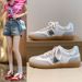 German Training 2025 New Casual Versatile Single Large Size Lightweight Thick Bottom White Shoes For Women Couples_vogvips.com