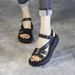 Soft Leather Platform Sandals Women's Ethnic Wind Slope Heel Soft Sole Medium Heel Muffin Bottom Fish Mouth Women's Shoes_vogvips.com