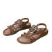 Women's Flat Sandals Women's Fashion Bohemian Sandals Women's Casual New Beaded Rhinestones Large Size Round Head Flat Beach Shoes_vogvips.com