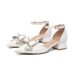 2026 Spring/Summer Women's Rhinestone Bow High Heels, Chunky Heel Pointed Toe Single Shoes, French Style Sandals_vogvips.com