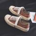 Spring/Summer New Canvas Female Student Fashion Board Biscuit Breathable Internet Red Cloth Shoes_vogvips.com