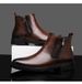 Men's Polished Retro Casual Men's Leather Boots Side Zipper Cotton Boots Breathable Martin Boots Low Heel Leather Boots Men's Shoes_vogvips.com