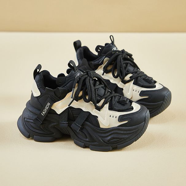 Ins Korean Style New Dad For Women 2025 Spring Student Sports Running Casual Shoes Thick Sole Height Increasing FB9963_vogvips.com