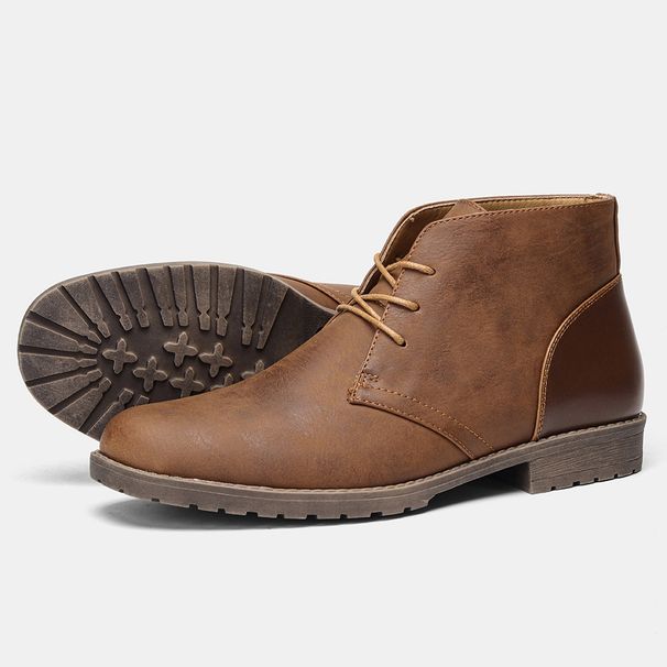 Men's Classic British Style Martin Boots Retro Desert Work Boots Casual Mid-Calf Boots For Men_vogvips.com