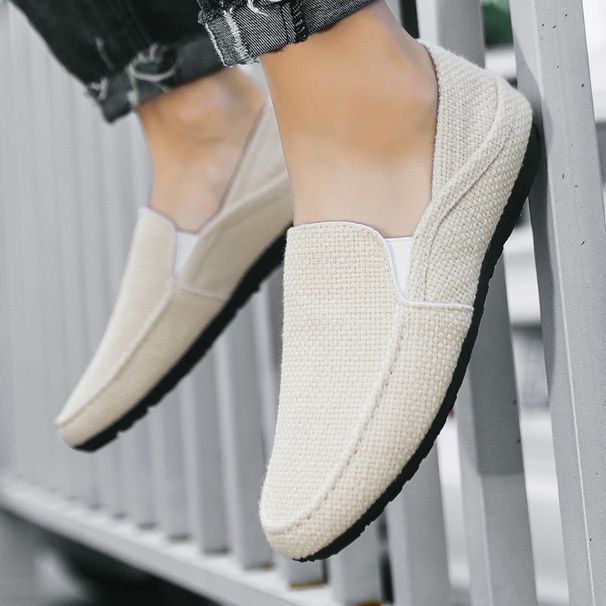 Men’s Shoes Large Size Men's Shoes Summer New Men's Toe Shoes Lazy Casual Korean Style Breathable Linen Canvas Trendy Shoes_vogvips.com