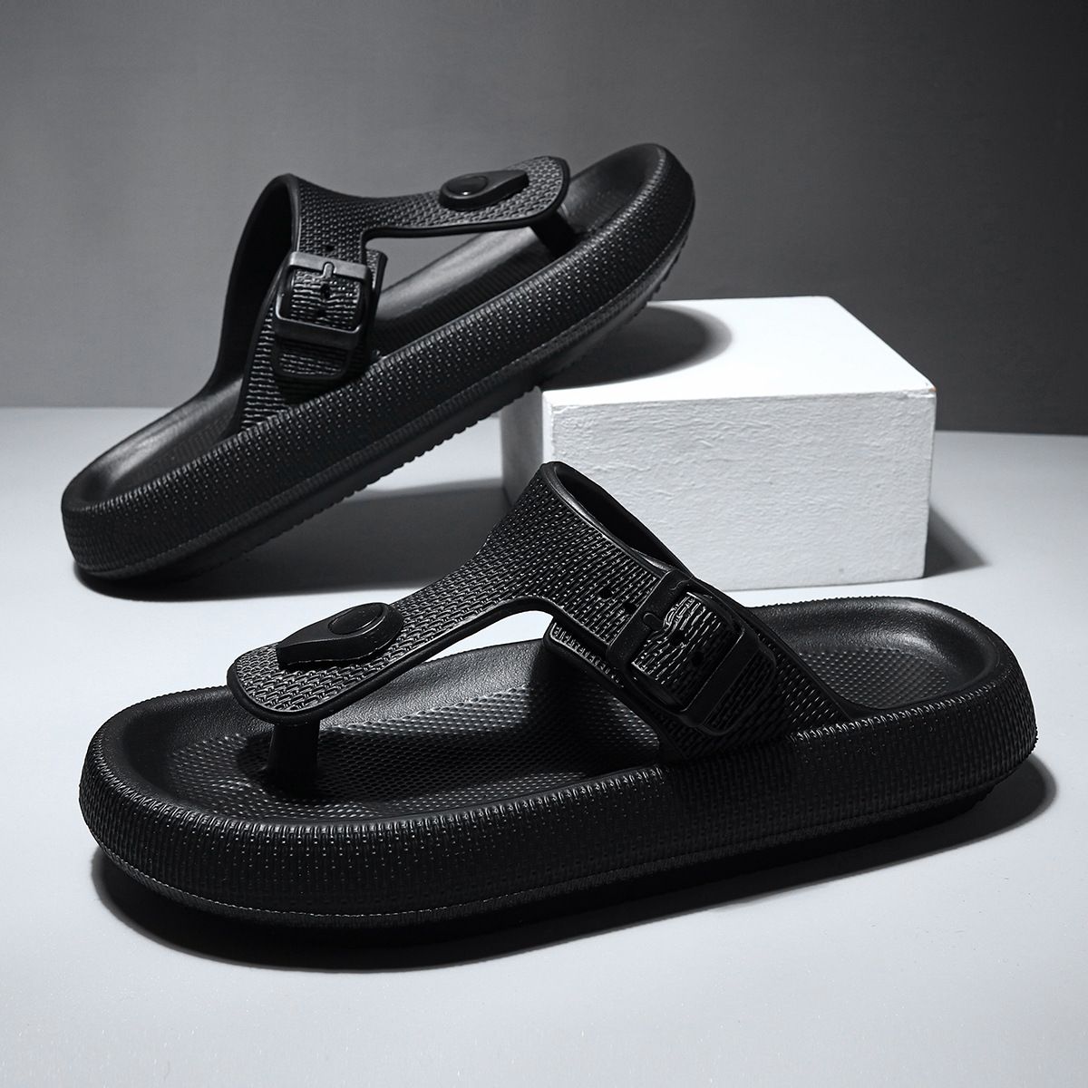 Pallene Summer New Men's Flip Flops EVA Soft Sole Comfort Slippers Non-Slip Lightweight Beach Sandals Indoor Leisure Home Slides_vogvips.com