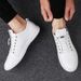 Men's Elastic Band Board Shoes Irst Layer Cowhide Sot Leather Thin White Shoes Men's Outdoor Sports And Leisure Shoes_vogvips.com