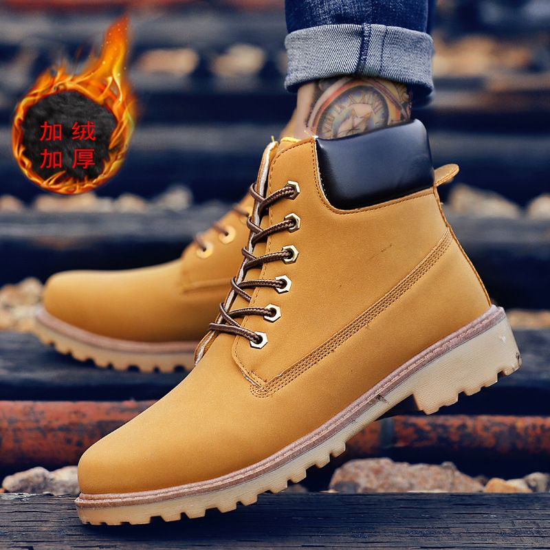 Mens Hiking Anti-skid Winter Shoes Lace Up Casual Outdoor Durable Workout Boots_vogvips.com