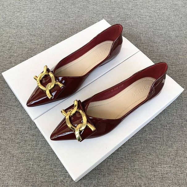 Pointed Toe Flat For Women Summer New Fashion Elegant Shallow Ladies' Shoes Soft Leather Comfortable Vatile_vogvips.com