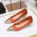 Women's Elegant Satin High Heels With Color Blocking & Low Chunky Heel - Stylish Pointed Toe Dress Shoes For Parties & Events_vogvips.com