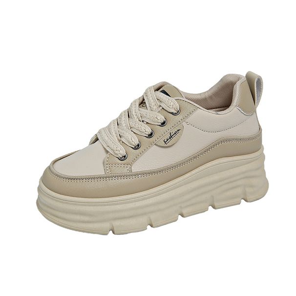 thick-soled White Shoes Female And Female Students Casual Sports Versatile Board Shoes Street Shooting_vogvips.com