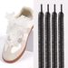 Lace-Trimmed Ruffle Shoelaces – 4-Size Adjustable Balletcore Shoe Strings For Sneakers & Casual Shoes (White/Black, Big/Small Ruffles)_vogvips.com