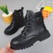 Genuine Soft Leather Children's Martin Girls Single Boys Spring And Autumn Student Short Boots_vogvips.com