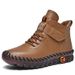 Winter Plush Lined Warm Martin Boots For Women, British Style Fashion Versatile Velcro Casual High-top Cotton Boots,_vogvips.com