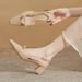 Qianluhui Textured Patent Leather Fashionable Bow Sweet Style Summer Closed-Toe Backless Sandals Elegant Women's Shoes_vogvips.com