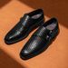 Unbeatable Quality Meierden 7905 Mengke Embossed Legged Leather Small Double Buckle British Square Head Business And Leisure Men's Shoes_vogvips.com