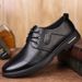 TerraStride Soft Sole Spring Summer Leather Business Casual Men's Trendy Versatile Round Toe Lace-up Youth Work Shoes_vogvips.com