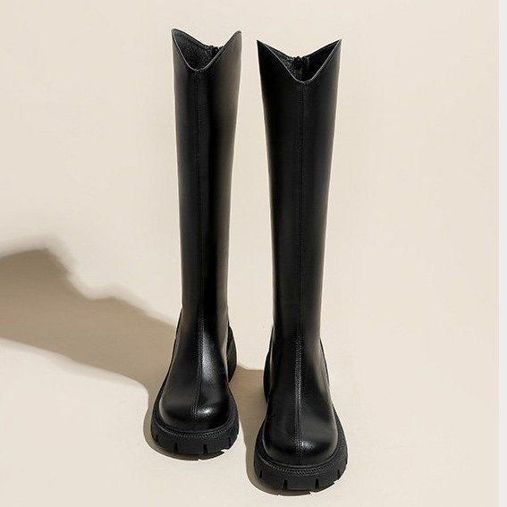 2025 New Women's Knee-High Boots With Chunky Heel & Platform - Fashionable, Versatile Choice For Autumn & Winter Trends_vogvips.com