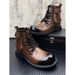Trendy Chunky Business Casual Outdoor High-top Warm Men's Shoes Work Short Boots Height Increasing_vogvips.com