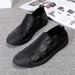 Euro Step Loafers Men Surface Soft Sole Slip-On Men's Casual Sneakers Summer Lazy White Shoes_vogvips.com