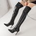 2023 Sexy Stiletto Side Zipper Fashion 40-48 Large Size Pointed Toe Patent Over-the-Knee Boots_vogvips.com