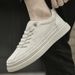 Men's Board Shoes Thick-soled Lace-up Round Head Board Shoes Casual Shoes Low-top Suede Leather Handmade Sports_vogvips.com