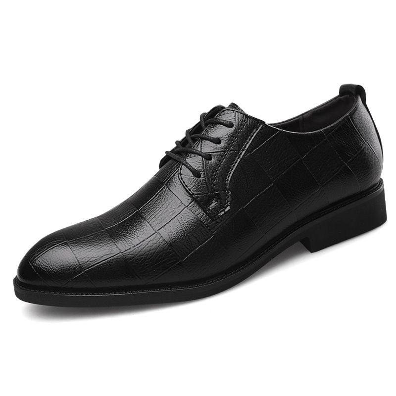 New Casual Extra Large Business Dress Leather Men's Lace up Versatile Wedding Shoes_vogvips.com