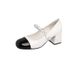 Spring Thick Heel Mary Jane Temperament Versatile Colorblock High Heel Single Shoes For Women_vogvips.com