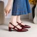 Burgundy Leather High-heeled For Women, 2025 Summer New Style, Pointed Toe, Back Strap Sandals, Elegant Casual Women's_vogvips.com