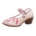 Mesh Square High Thick Heels, Summer Mesh, Embroidered Shoes, Sandals, Antique Style, Lotus Flower Women_vogvips.com