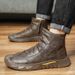 New Leather Spring Men's Shoes High-top Men's Heightening Tooling Martin Boots_vogvips.com