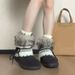 Women's Snow 2025 Winter New Thick-Soled Retro Fleece-Lined Cute Height-Increasing Niche Warm Cotton Shoes Furry Boots_vogvips.com