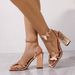 Women S New Butterfly Decorative Rhinestone Cross Back Lift With Square Open Toe Thick Heel Sandals For_vogvips.com