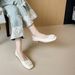 French Light Mouth Single Shoes Women's Thick Heel With Skirt Square Head One Pedal Woven Grandma Shoes_vogvips.com