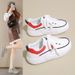 Autumn New Breathable White Women's Korean Version Versatile Thick Sole Height Increasing Sports And Leisure_vogvips.com