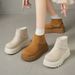 thick-soled Snow Boots Women's Velvet Thickened Thermal Cotton Shoes Heighten Small Martin Boots_vogvips.com