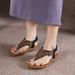 2024 Summer New Bohemian Style Sandwich Beaded Water Diamond Buckle With Elastic Heel Rubber Band Women's Shoes_vogvips.com