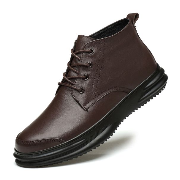 Top Layer Warm Snow Boots, Men's Velvet Men's Shoes, Outdoor Cold-proof Men's Boots, High-top Cotton Boots_vogvips.com