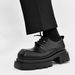 Cleanfit Derby Square Toe Men's 2024 New British Style Thick Sole Height Increasing Wedding Groom Shoes_vogvips.com
