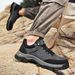 Men's Outdoor Shoes, Genuine Leather, Soft Sole, Low-Top Hiking Shoes, Sporty, Non-Slip, Versatile, Lace-Up, Work And Ca_vogvips.com