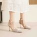 6692X-201 Floral Strap High Heels Women's Wedding Elegant Sequin Pointed Toe Stiletto Hollow Single Shoes_vogvips.com