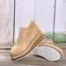 Autumn And Winter New Short Large Women's Shoes Round Toe Thick Sole Slope Heel Side Zipper Casual Boots_vogvips.com