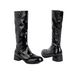 40-48 Large Size Shoes Winter New Women's Thick Medium Heel High Simple Boots_vogvips.com