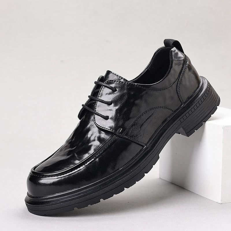 New Big Toe Business Fashion Casual Formal Thick Sole British Style Men's Leather Shoes_vogvips.com