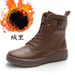 Martin For Women Genuine Leather British Style 2025 Autumn Winter New Flat Short Soft Sole Large Fleece Lined Boots Size_vogvips.com