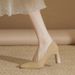 French-style Niche Retro Square-toed Chunky-heeled Women's Shoes, New Spring And Autumn Model, Suitable For Pairing With_vogvips.com