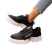 Women's Shoes Large Size 45 Women's Shoes 2025 Spring New Round Toe Lace Up Flat Casual Single Shoes Women's Running Sports Shoes_vogvips.com