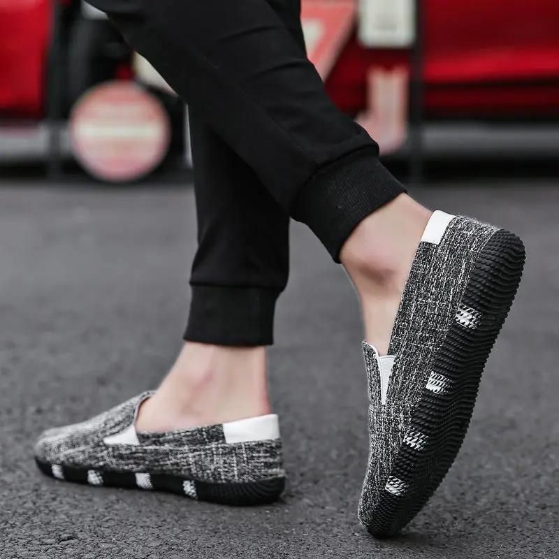 Slip-on Leisure Man Shoe Fashion 2024 Walking Casual Shoes For Men Cheap Clearance Korean Style Vulcanize Work Offer Sneakers_vogvips.com