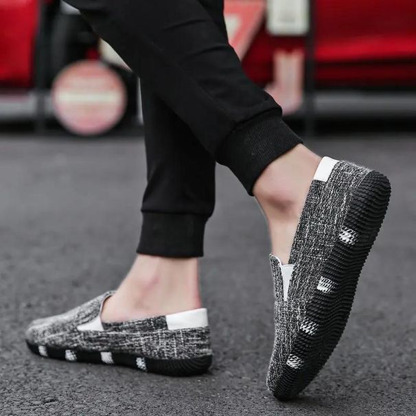 Slip-on Leisure Man Shoe Fashion 2024 Walking Casual Shoes For Men Cheap Clearance Korean Style Vulcanize Work Offer Sneakers_vogvips.com
